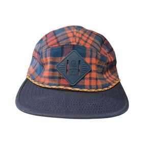 United by Blue Mens Flannel Panel Baseball Hat Blue Plaid Wool